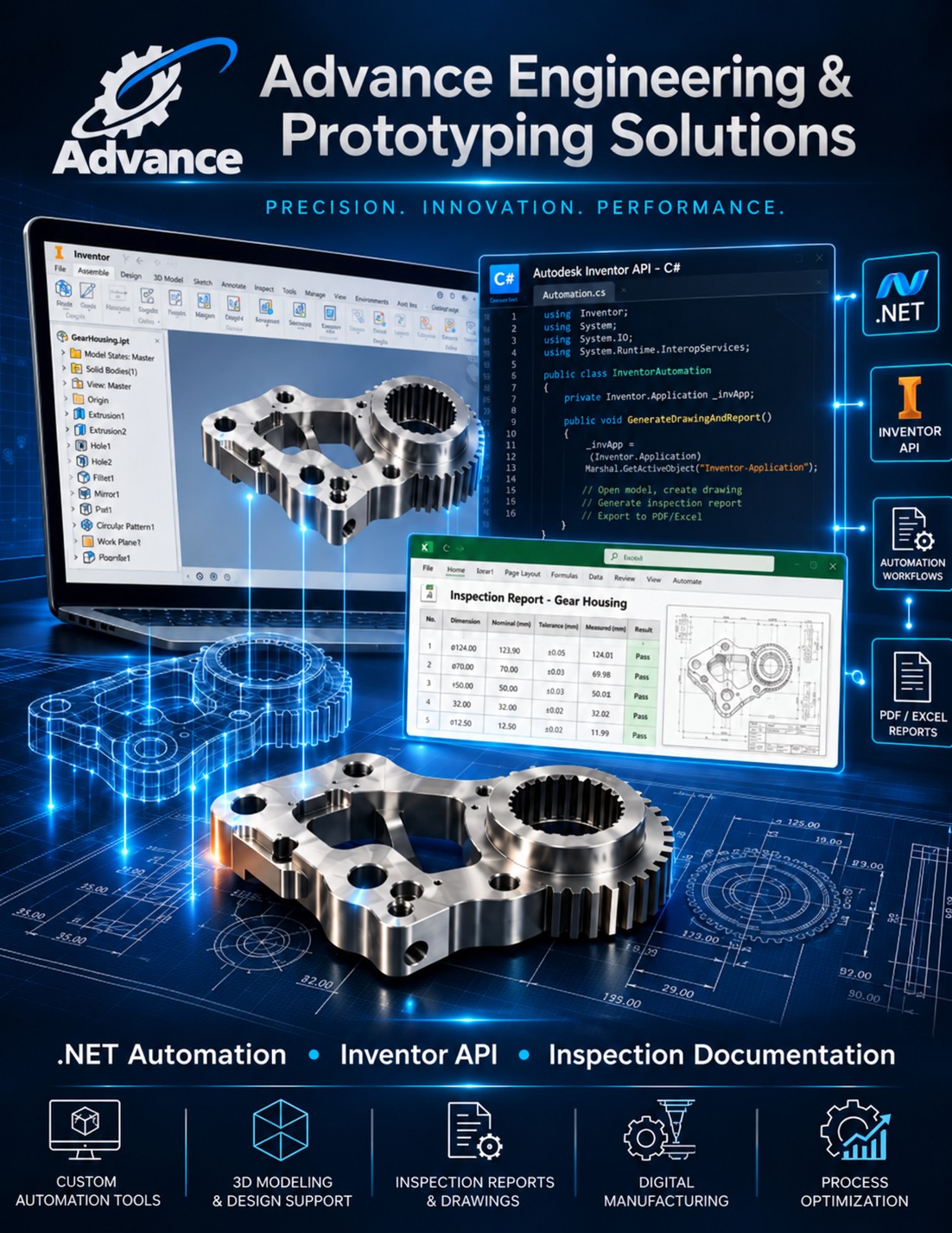 Engineering automation with AutoCAD API, Autodesk Inventor API, C# and VB.NET